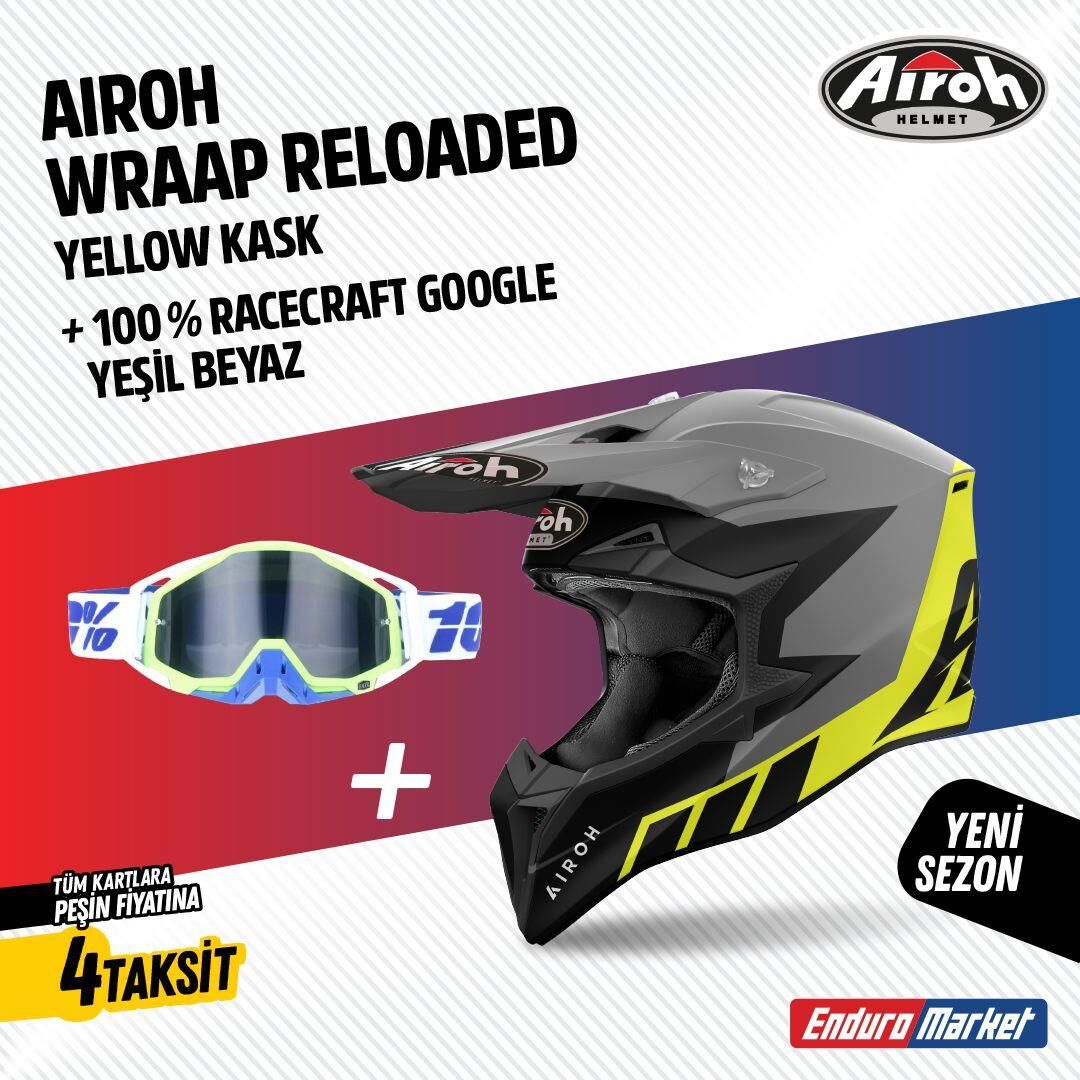 Airoh Wraap Reloaded Sarı Motosiklet Kaskı