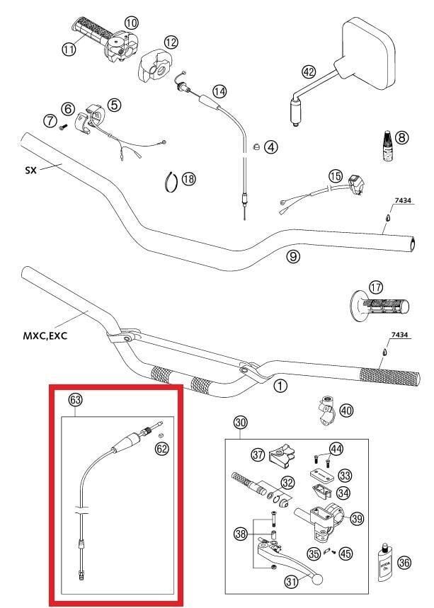 Kupplungsleıtun Ktm Orj Yp A3-2