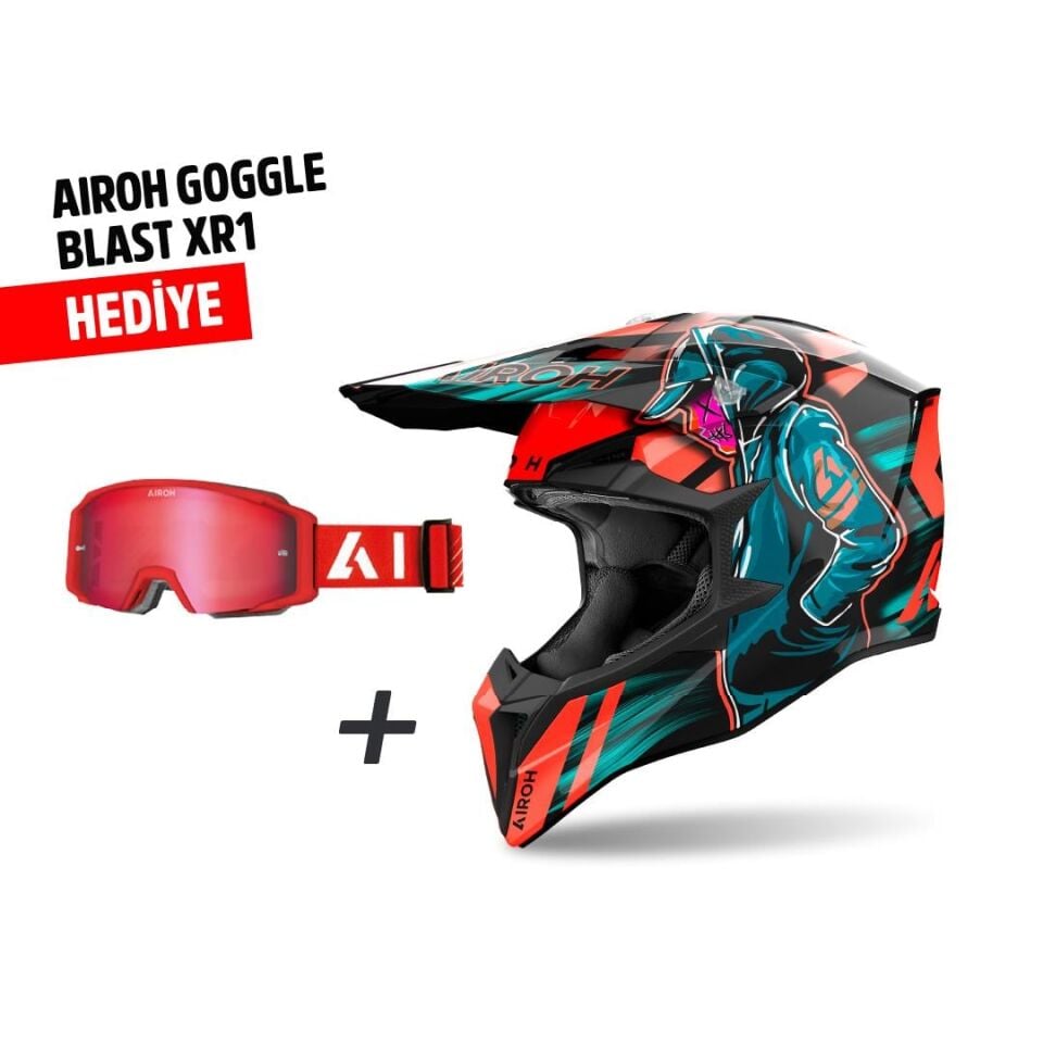 Airoh Wraap Cyber Turuncu Parlak Motosiklet Kaskı