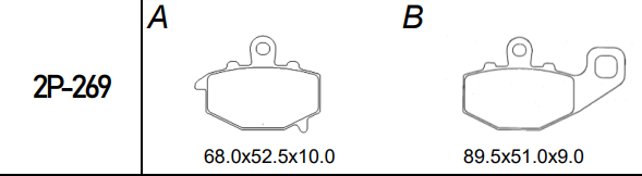 Kawasaki Ninja 400 11- Arka Fren Balatası Yarı Metalik