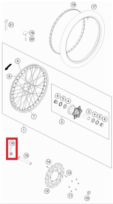 Front Axle Puller Ktm Orj Yp A4-2
