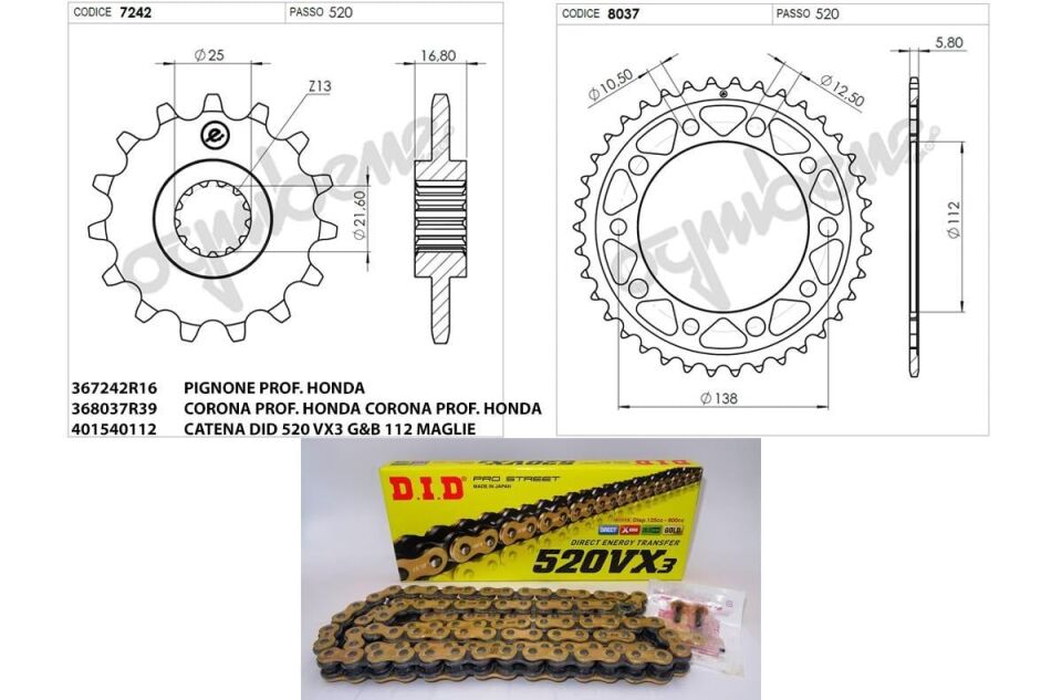 DID DİŞLİ ZİNCİR KİT HONDA NC 700 DCT S - X 2012