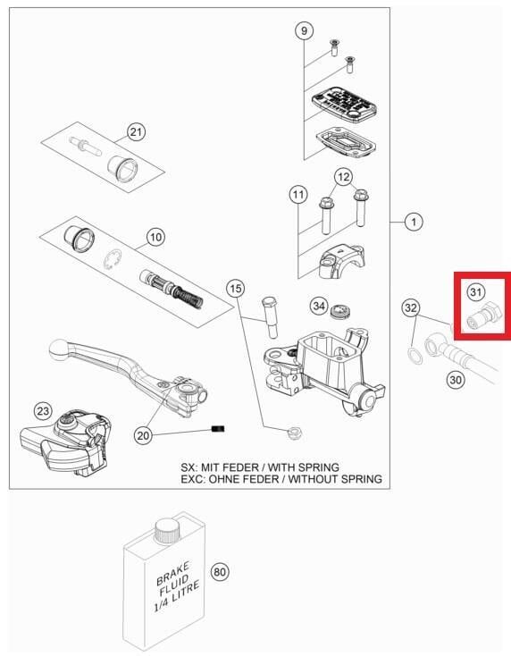 Banjo Bolt M10X1X19 Ktm Orj Yp A6-1