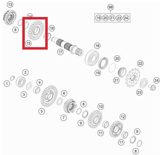 Losrad 2.Gang  Ktm Orj Yp A1-1
