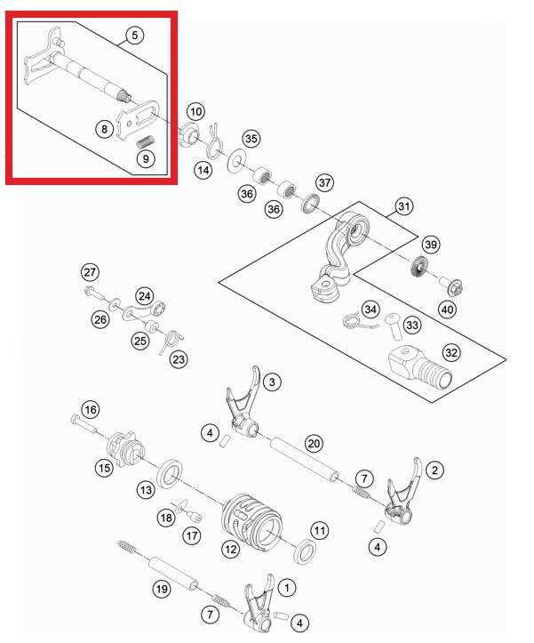 Shıft Shaft Assy Ktm Orj Yp A4-2