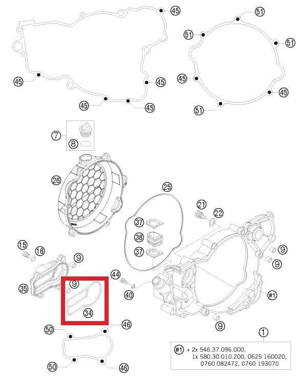 Gasket Wapu-Cover 250 Ktm Orj Yp