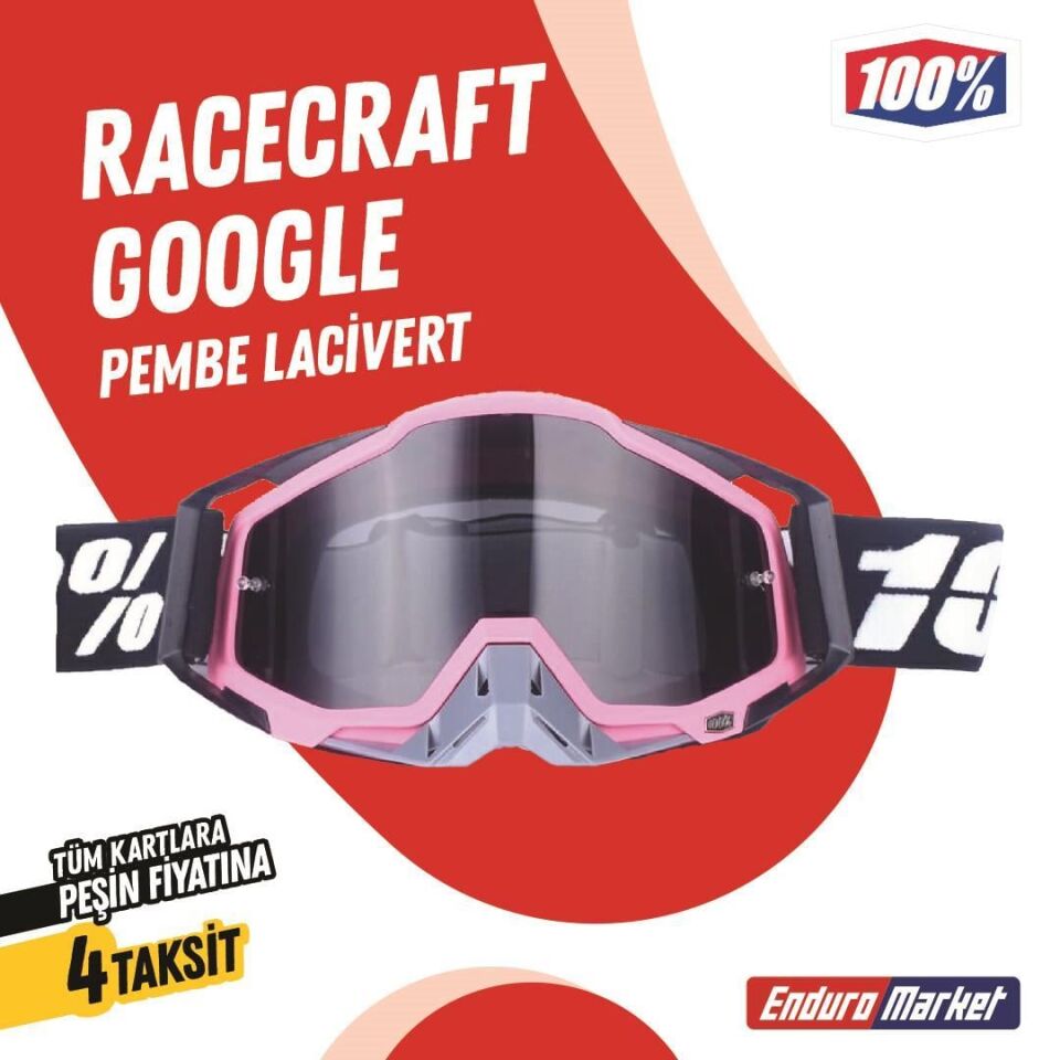 %100 Racecraft Replika Pembe Goggle