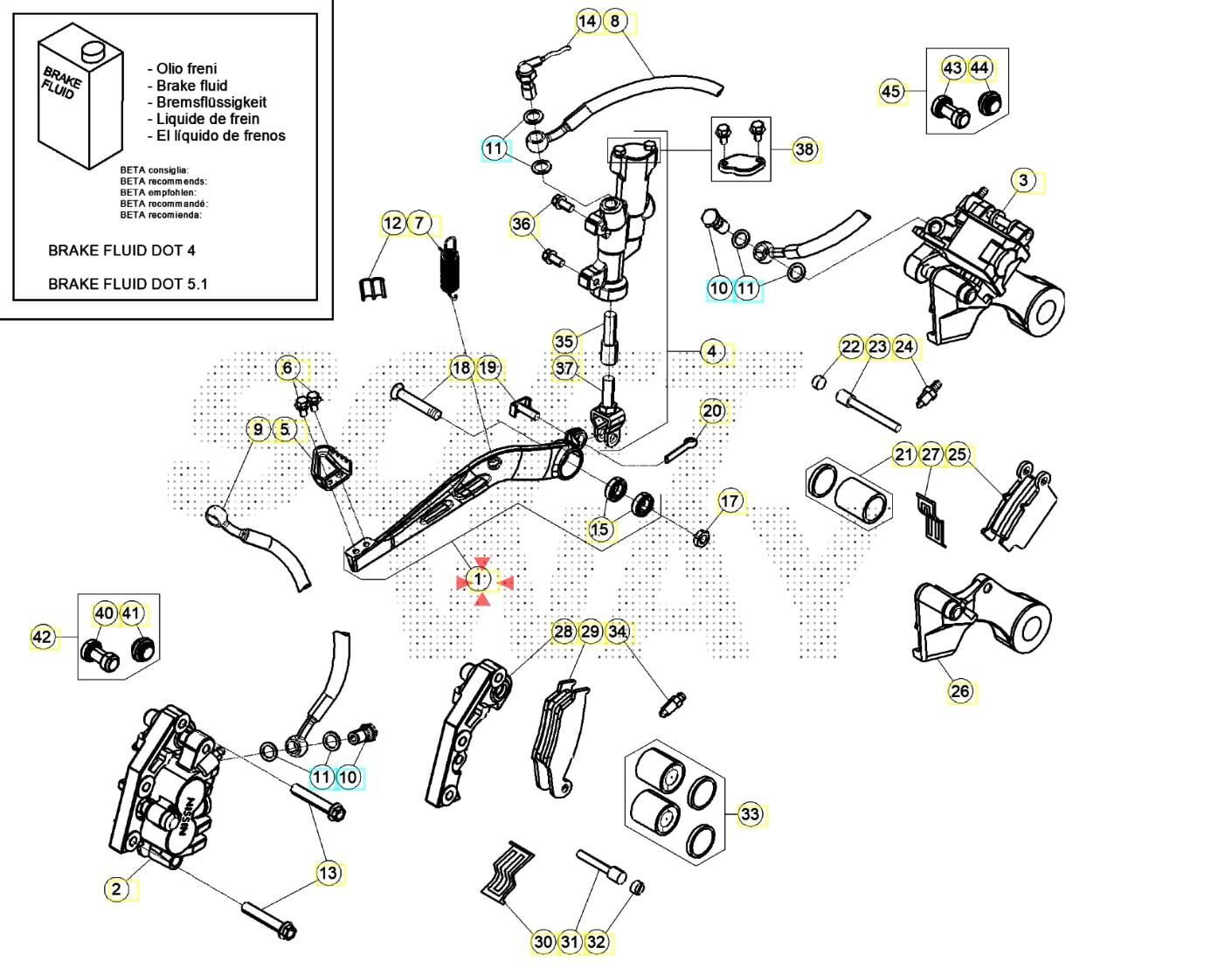 Foot Brake Lever Beta Orj Yp B6-2
