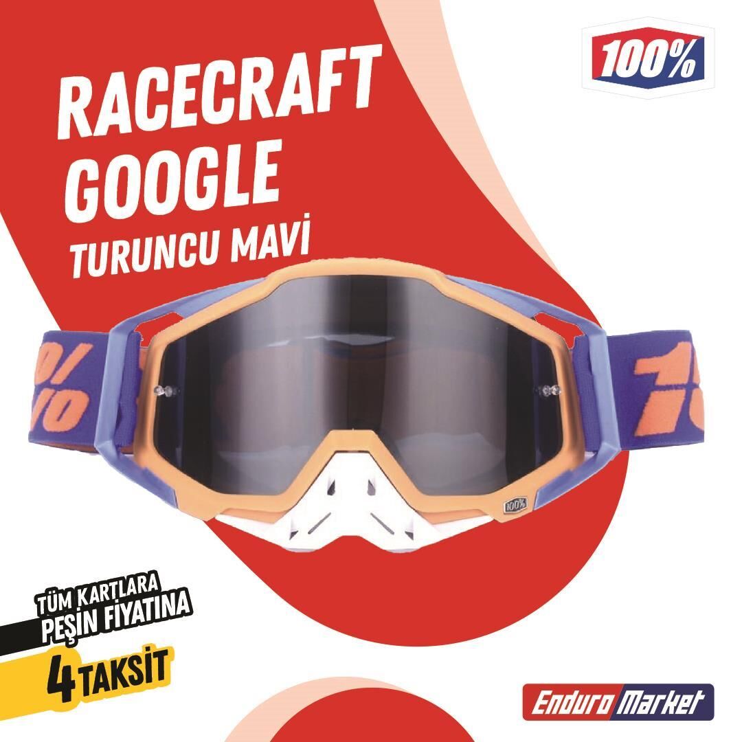 %100 Racecraft Replika Turun Mavi Goggle