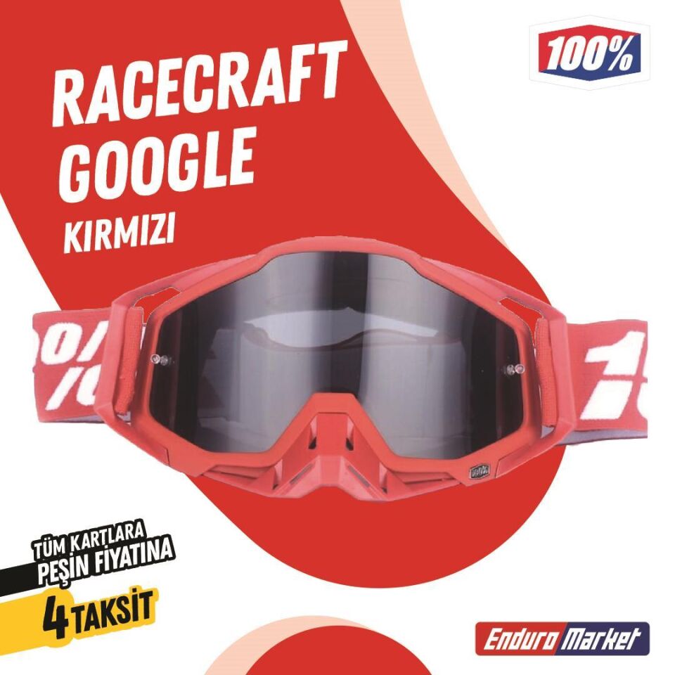%100 Racecraft Replika Kırmızı Goggle