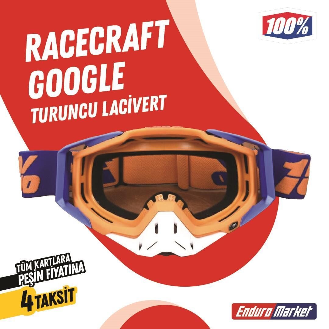 %100 Racecraft Replika Turuncu Lacivert Goggle