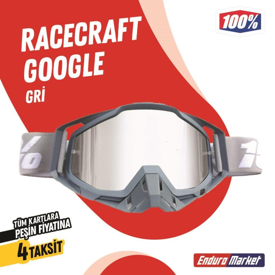 %100 Racecraft Replika Gri Goggle