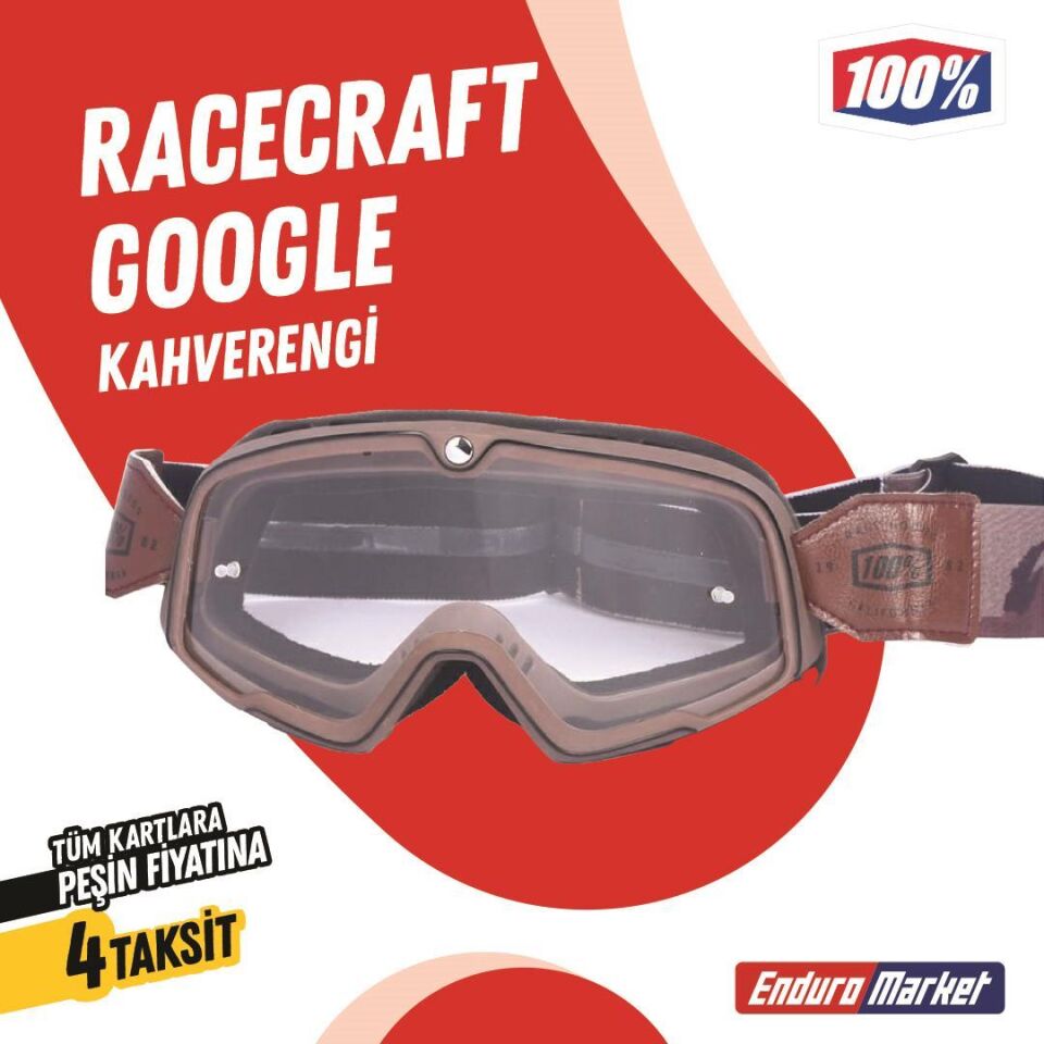 %100 Racecraft Replika Kahverengi Goggle