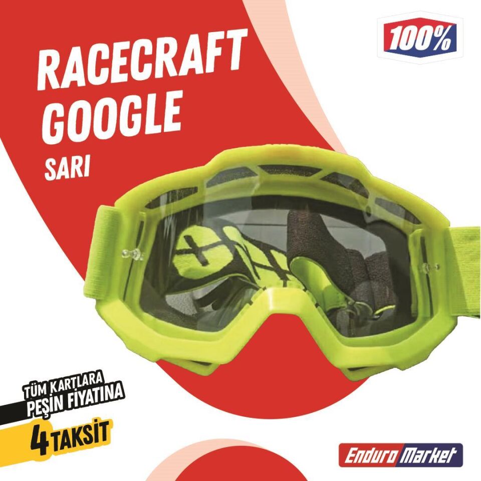 %100 Racecraft Replika Sarı Goggle
