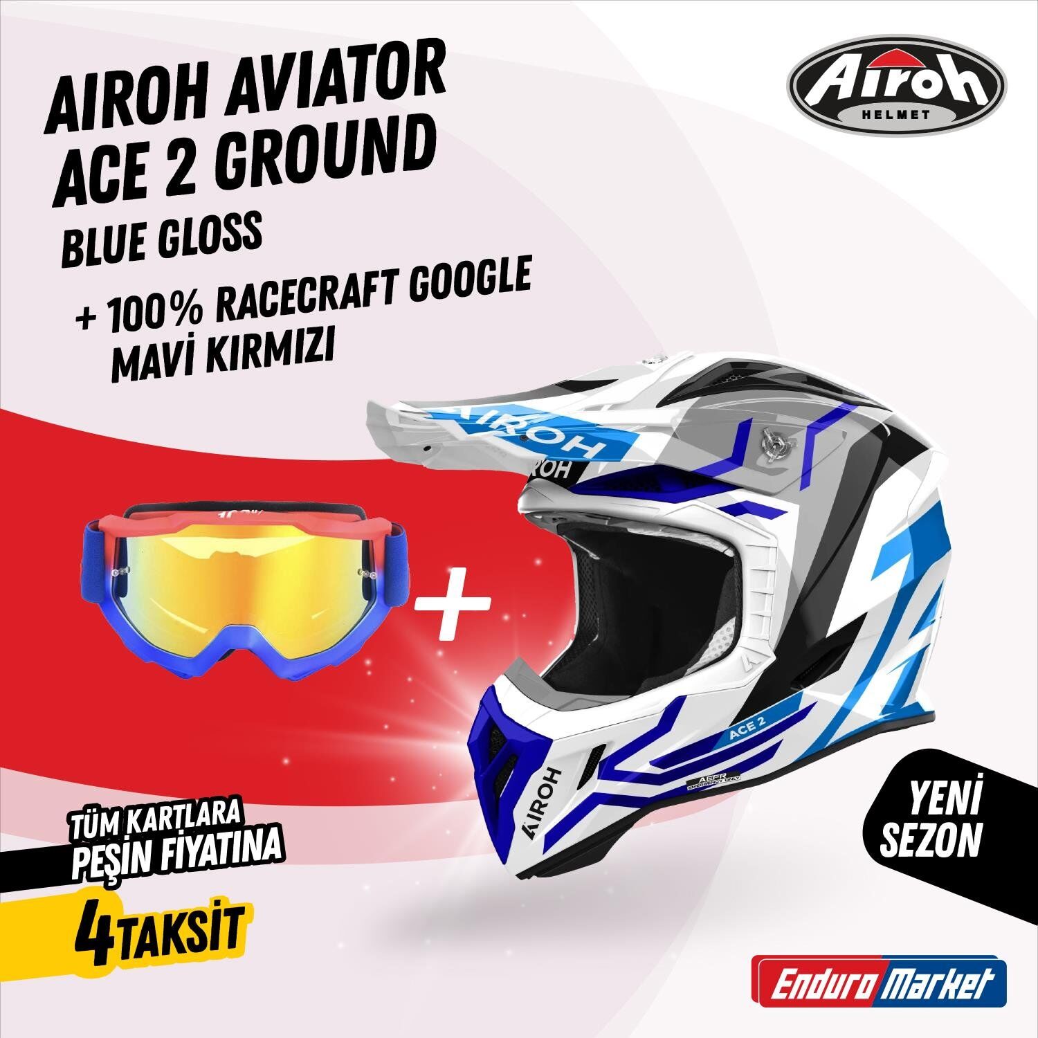 AIROH AVIATOR ACE 2 GROUND BLUE GLOSS KASK