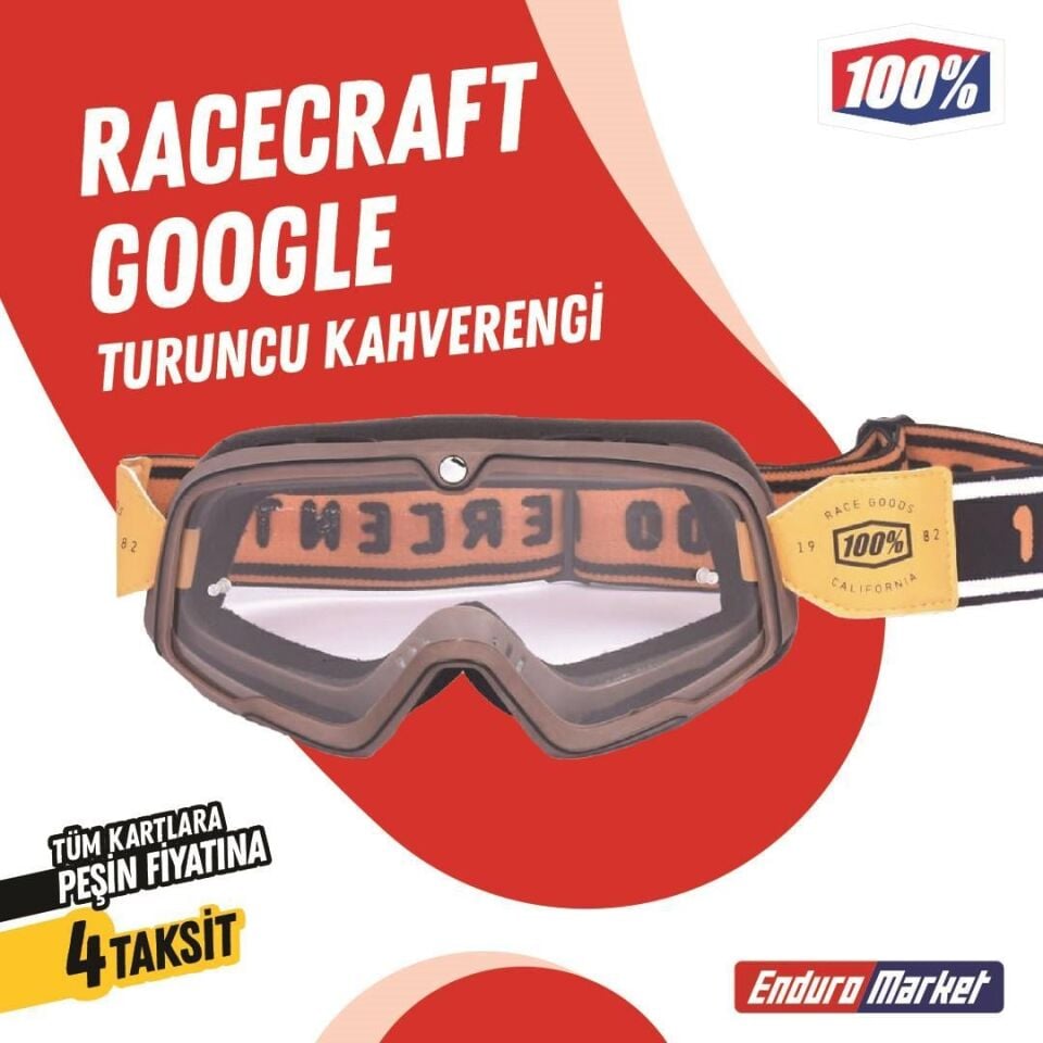 %100 Racecraft Replika Kahverengi Goggle