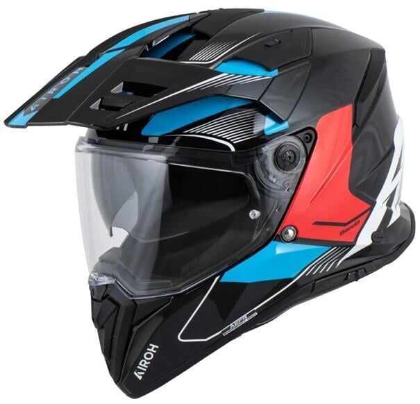 Airoh Bandıt Tune Mavi Kırmızı Parlak Motosiklet Kaskı