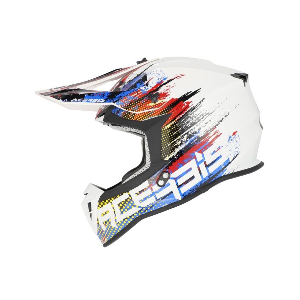 Acerbis Lınear Kask 2206 Beyaz Kırmızı Mavi