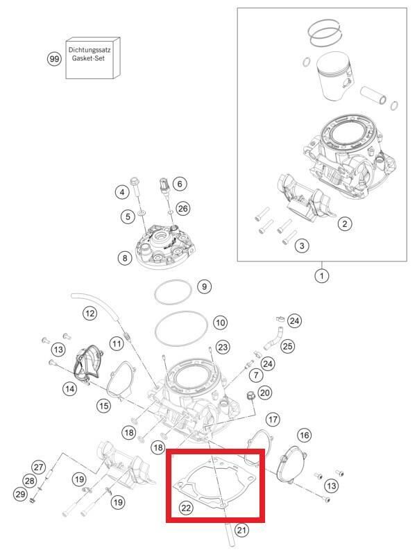 Cylınder Base Gasket Ktm Orj Yp A5-2