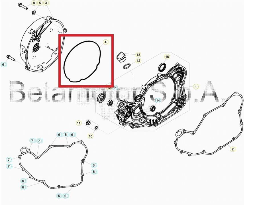 Gasket Clutch Cover Outer Beta Orj Yp B8-1