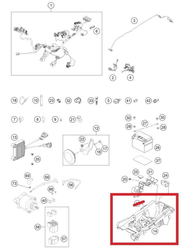 Battery Box Ktm Orj Yp K2