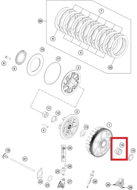 Needle Bearıng Ktm Orj Yp