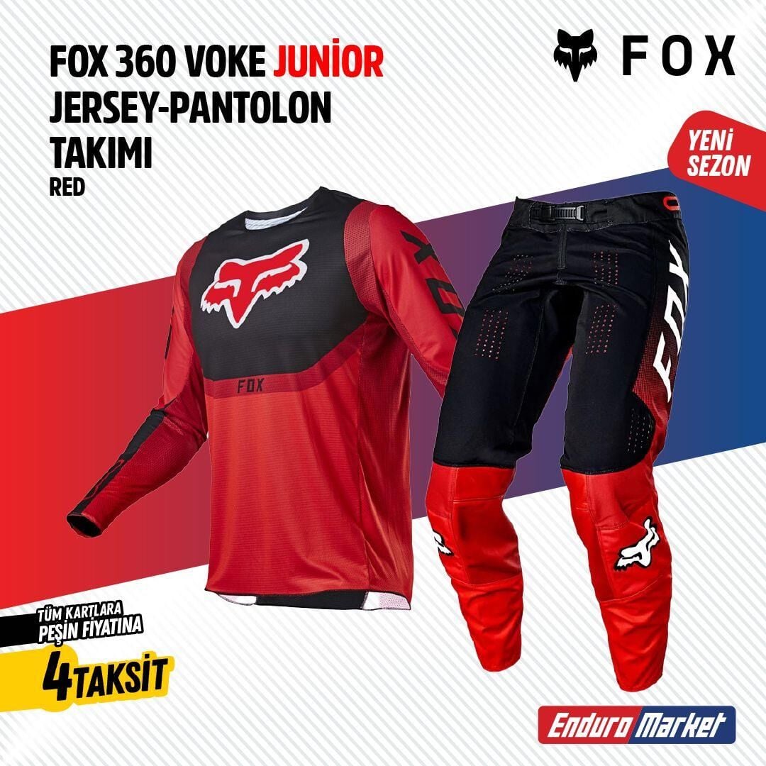 Fox Kırmızı Siyah Çocuk Jersey Pantolon Takımı
