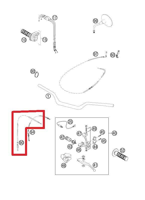 Clutch Cable 4T  Ktm Orj Yp K2