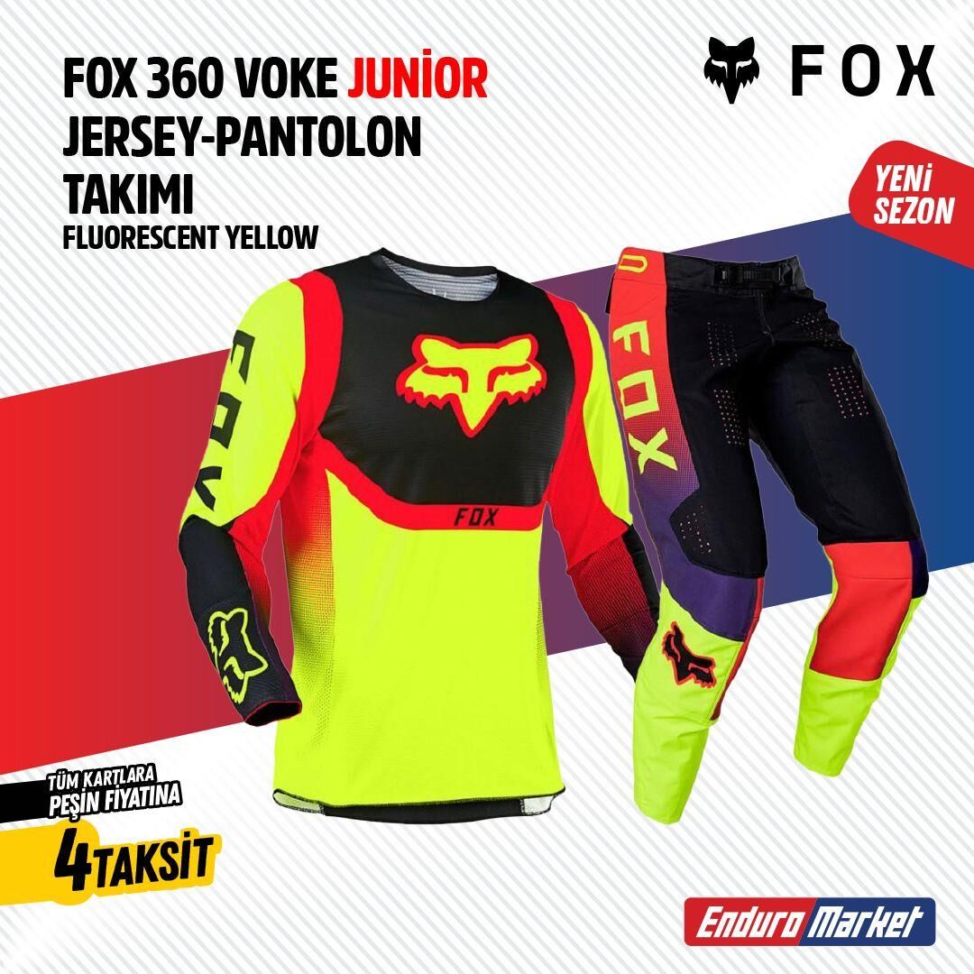 Fox Sarı Kırmızı Çocuk Jersey Pantolon Takımı