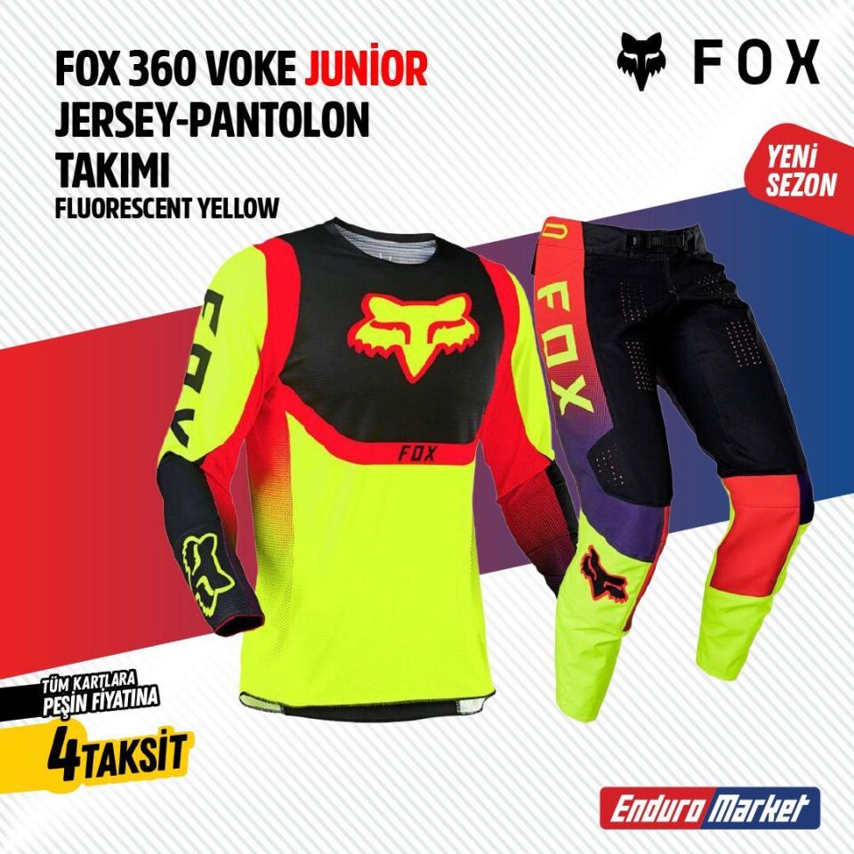 Fox Sarı Kırmızı Çocuk Jersey Pantolon Takımı