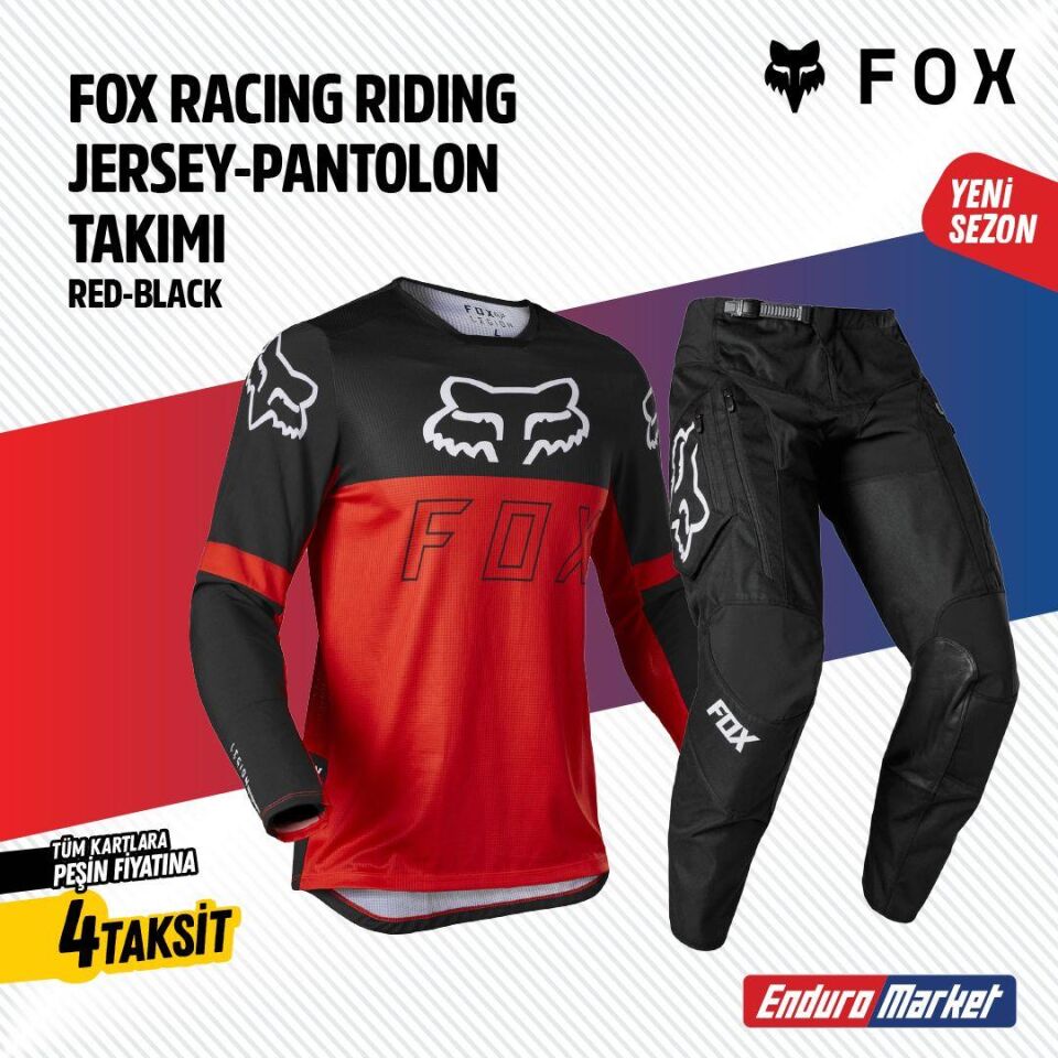Fox Kırmızı Siyah Jersey Pantolon Takımı