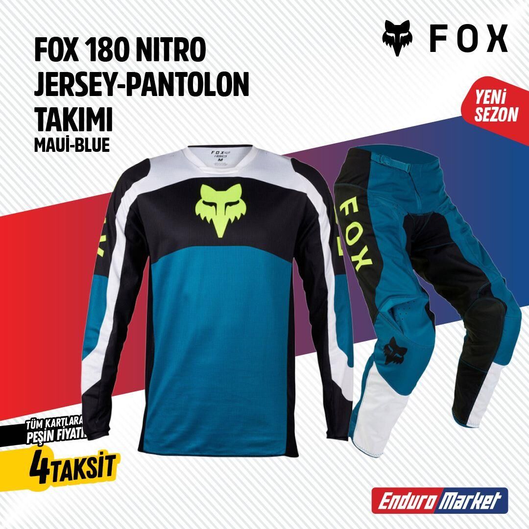 Fox Siyah Mavi Jersey Pantolon Takımı