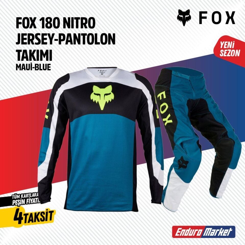 Fox Siyah Mavi Jersey Pantolon Takımı