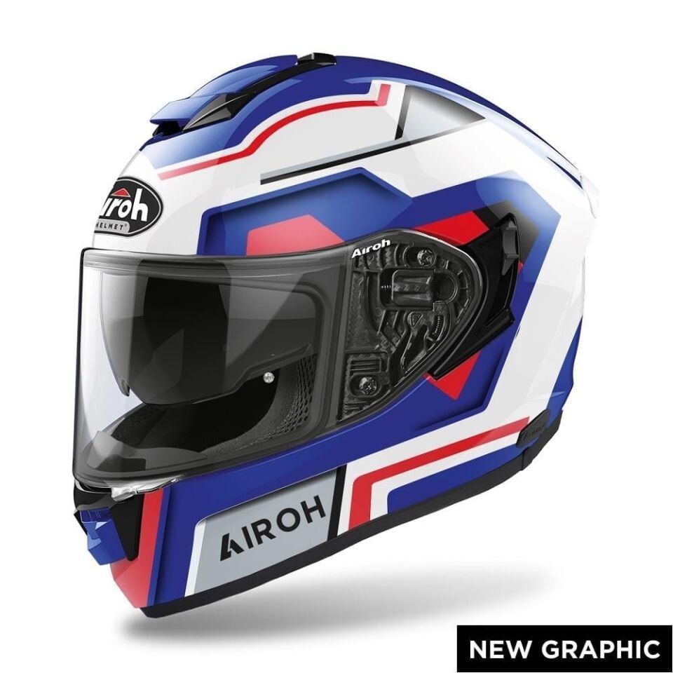 AIROH ST.501 SQUARE MAVİ KIRMIZI GLOSS KASK