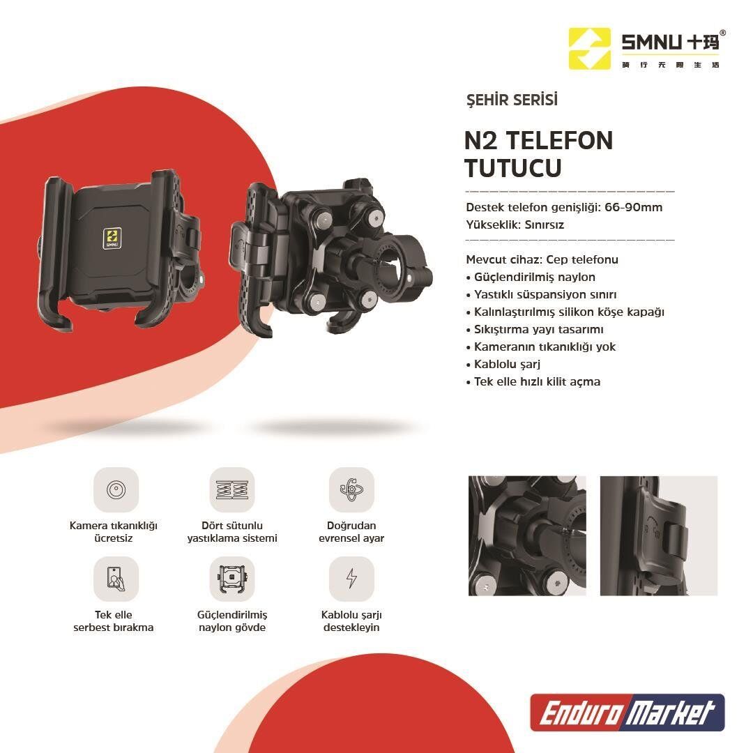 Smnu N2 Telefon Tutucu Siyah