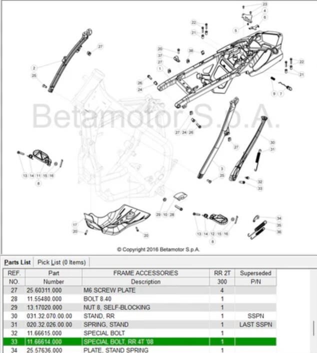 Yan Sehpa Vidası Beta Orj Yp B9-3