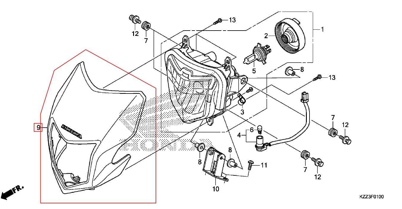 CRF250L FAR GRENAJI BEYAZ HONDA ORJ YP