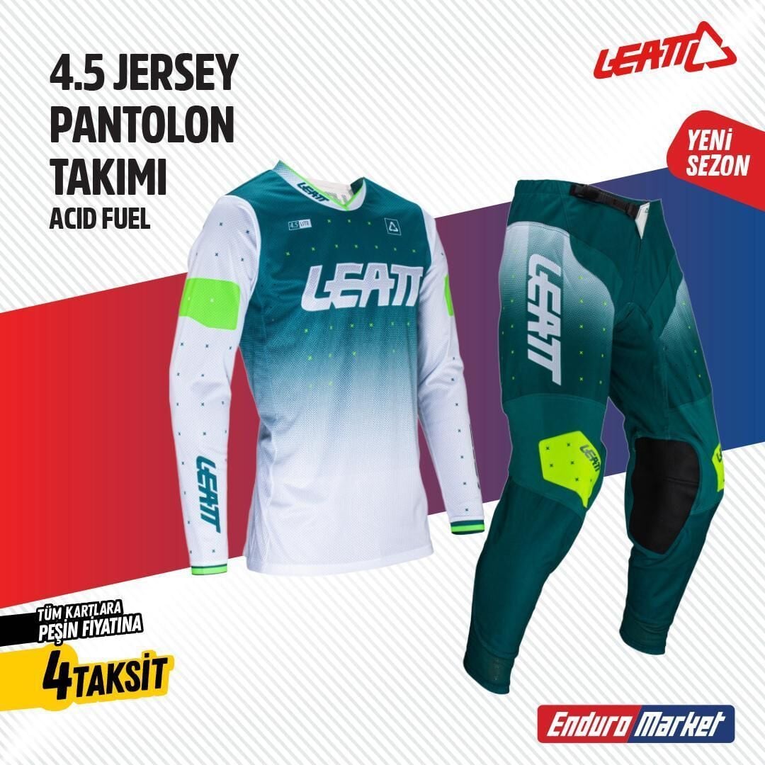 Leatt Beyaz Yeşil Jersey Pantlon Takımı