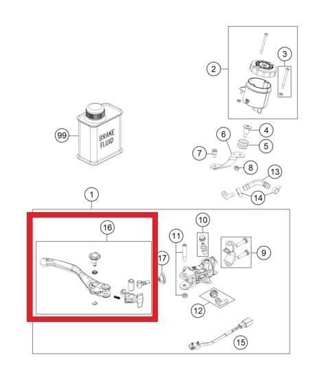 Hand Brake Lever Ktm Orj Yp A5-2