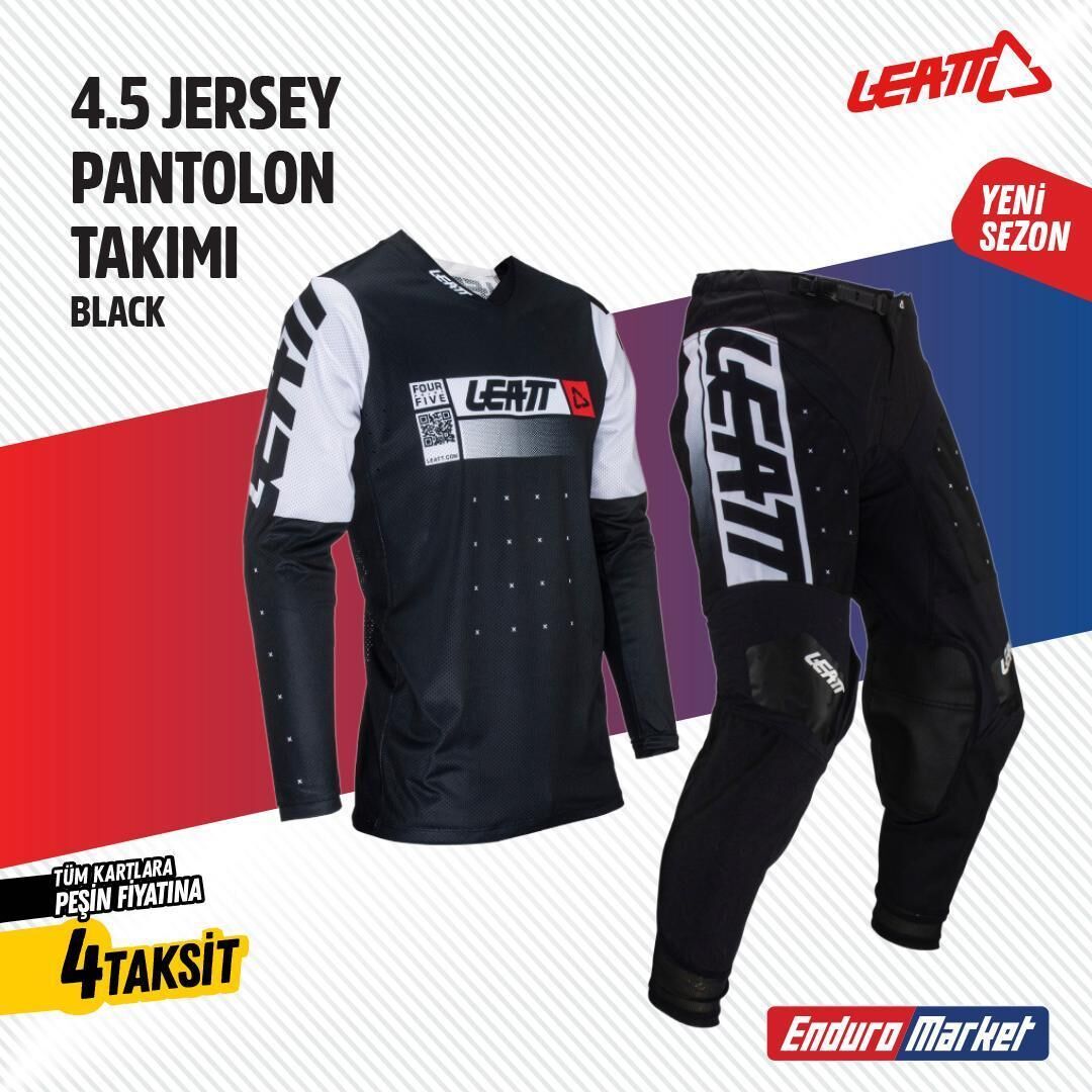 Leatt Siyah Beyaz Jersey Pantlon Takımı