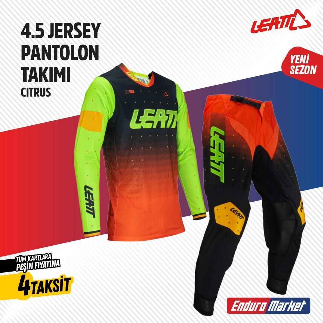 Leatt Turuncu Yeşil Jersey Pantlon Takımı