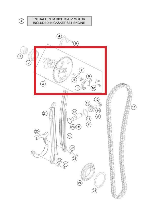 Chamshaft 690 Ktm Orj Yp