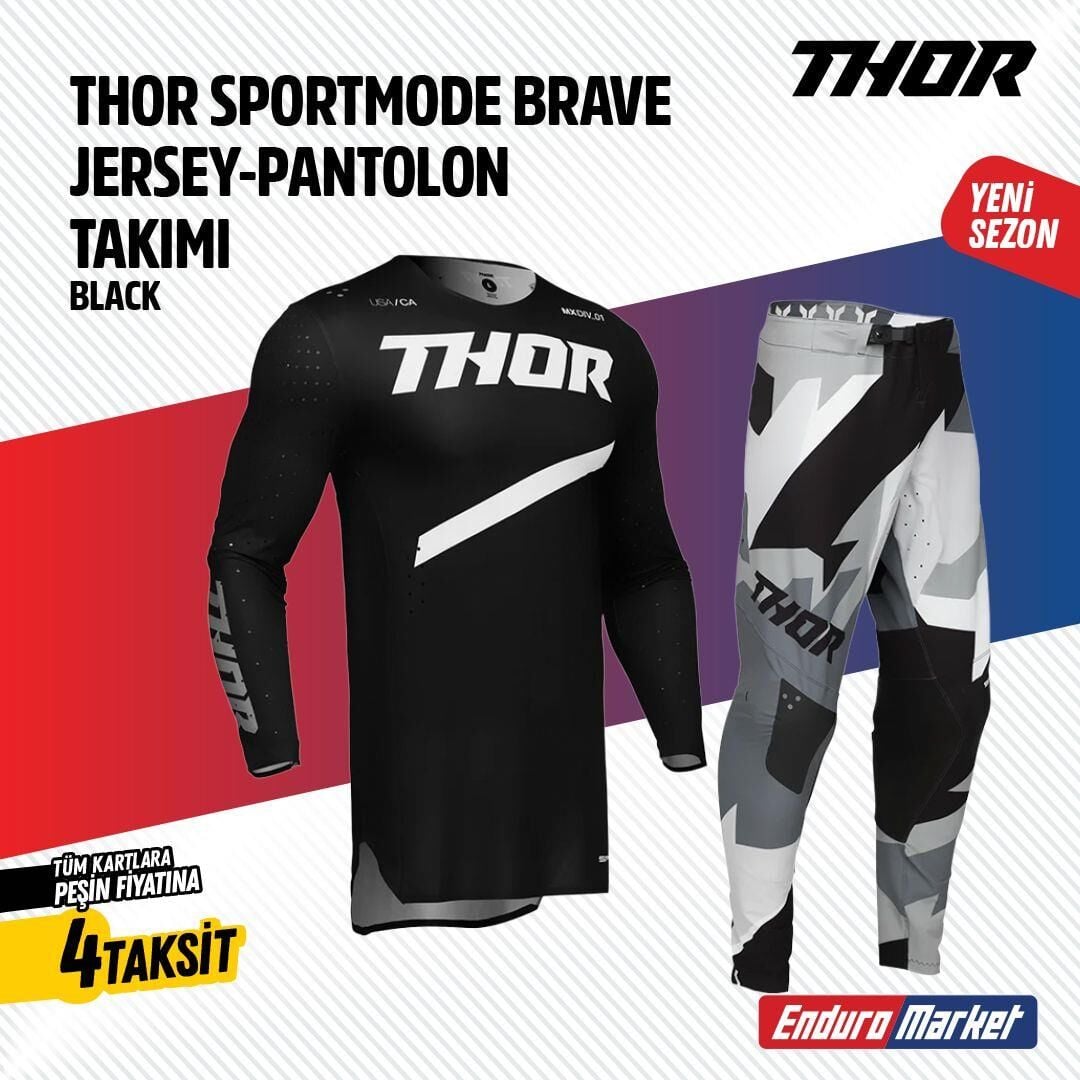 Thor Gri Siyah Jersey Pantlon Takımı