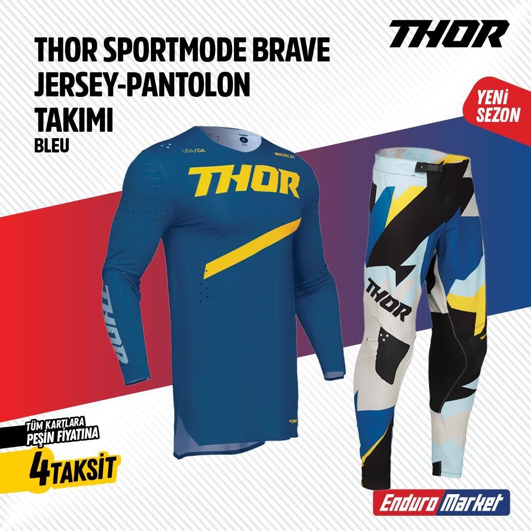 Thor Mavi Sarı Jersey Pantlon Takımı