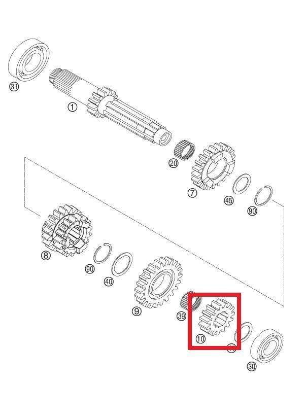 Idler Gear 2Nd 17T Ktm Orj Yp A4-2