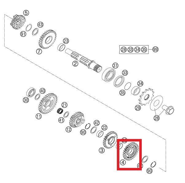 Idler Gear 3Rd 29R Ktm Orj Yp A4-2