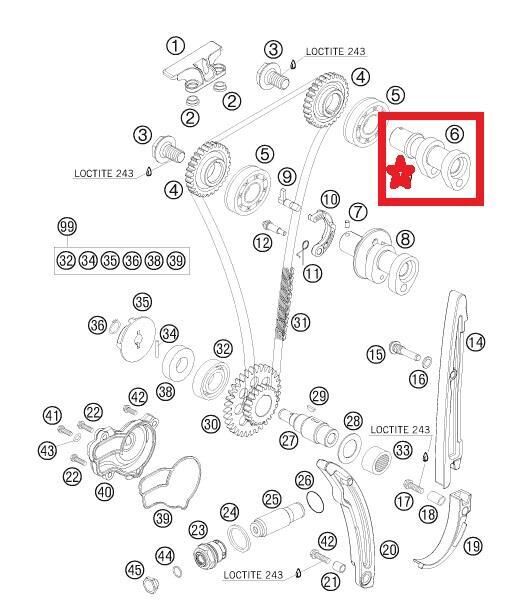 Camshaft Intake Ktm Orj Yp