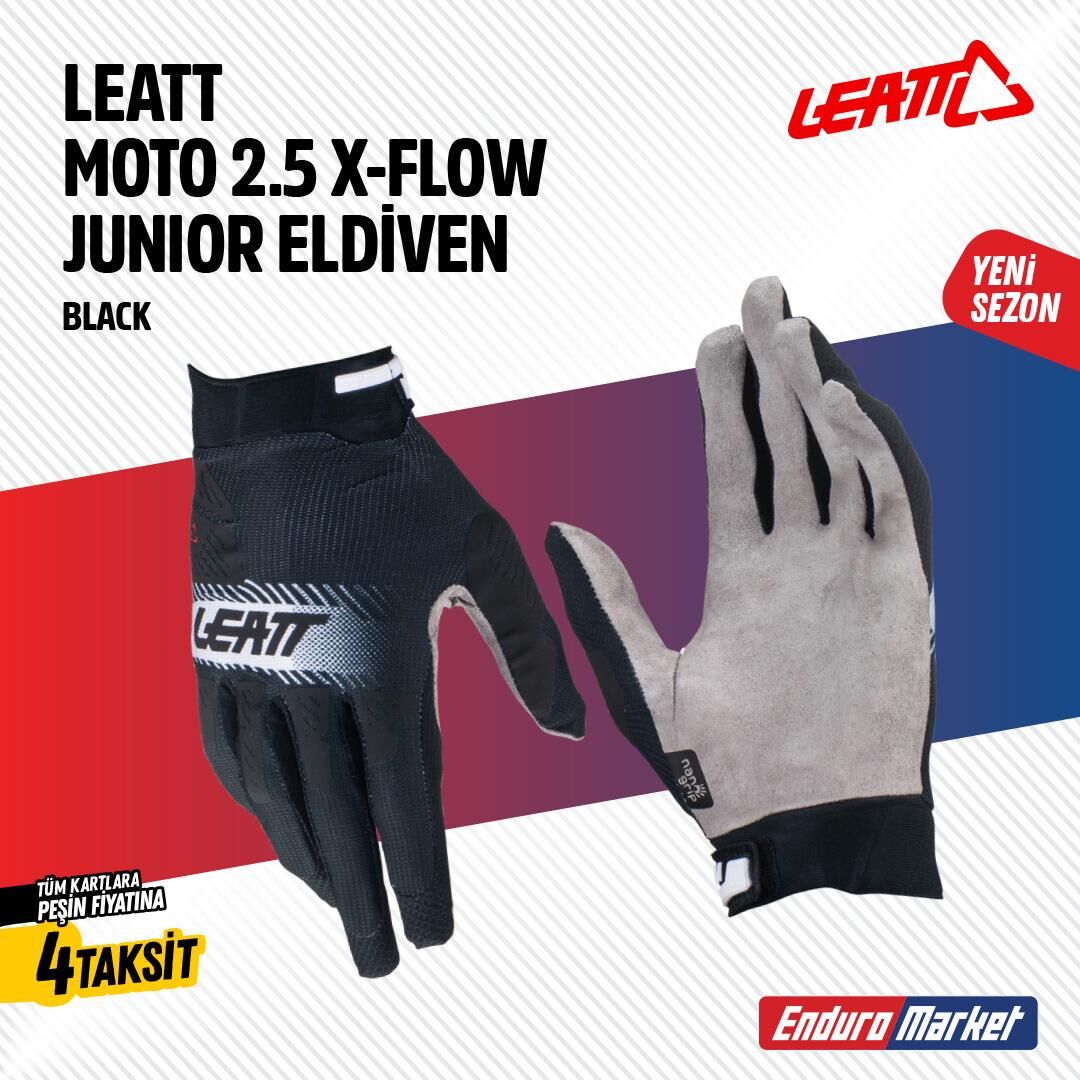 Leatt 2.5 Çocuk Siyah Motosiklet Eldiveni