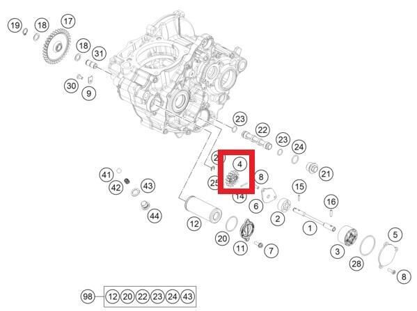Oıl Pump Gear 14T Ktm Orj Yp