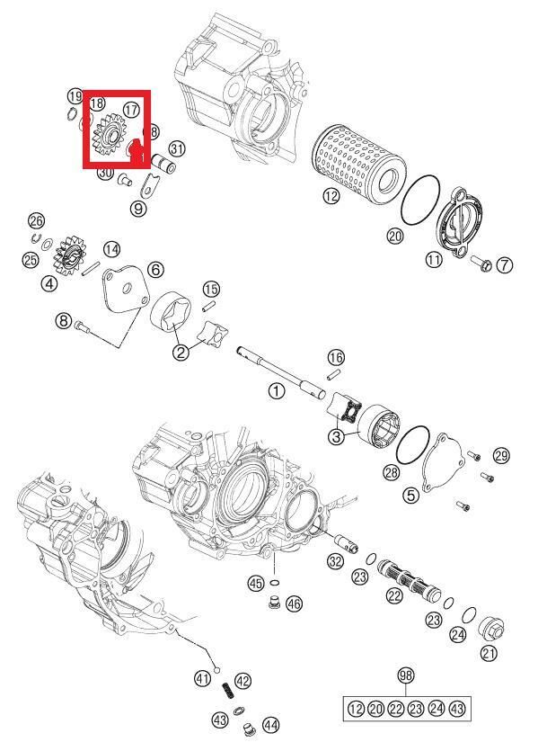 Oıl Pump Idler Gear 08 Ktm Orj Yp